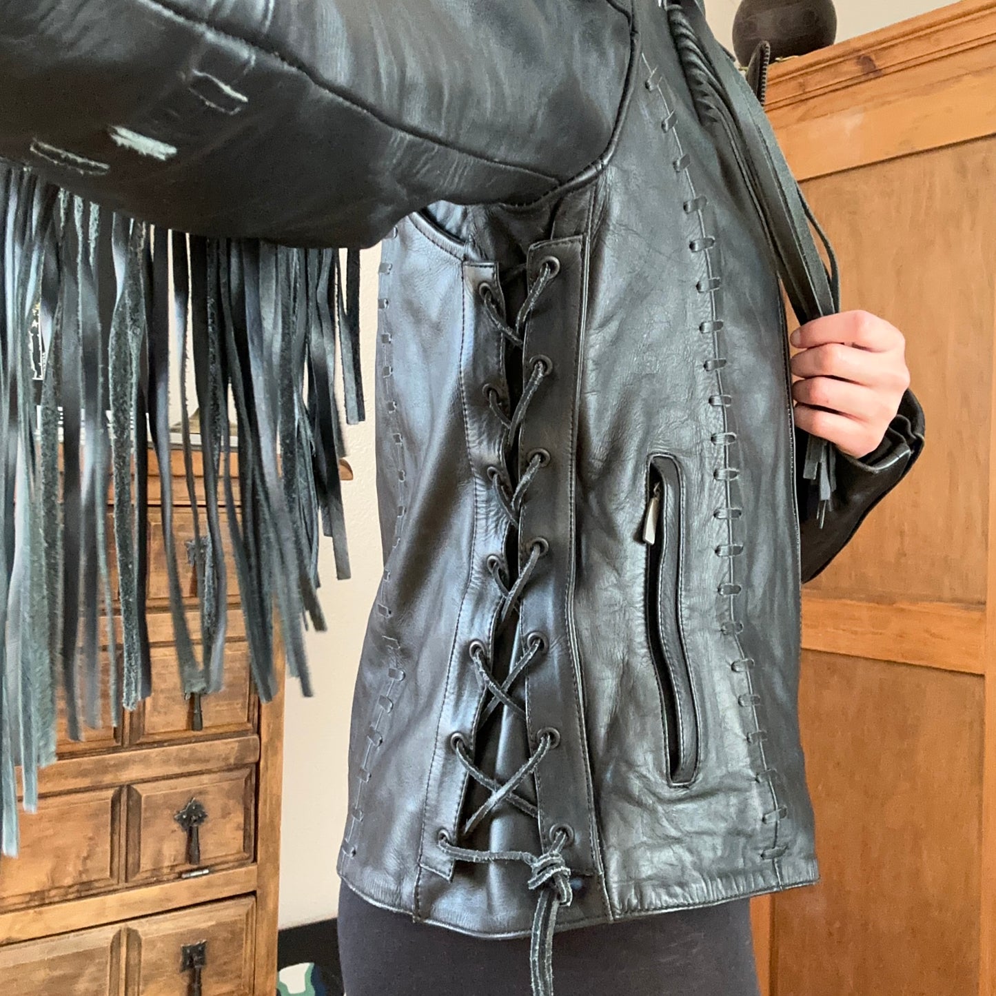 Black Biker Jacket (real leather)