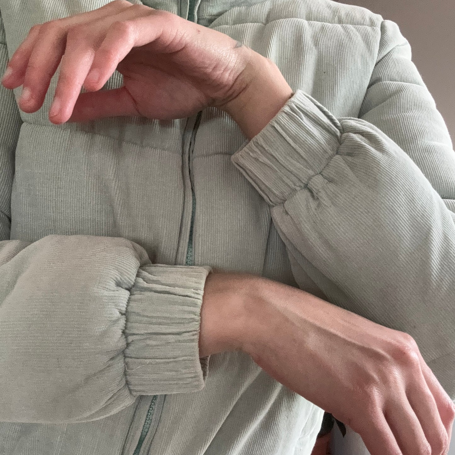 Green Cord Puffer Jacket|Bern