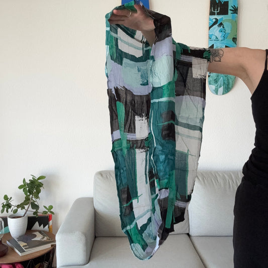 Black, white, blue and green Scarf