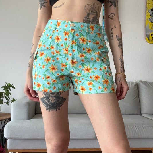 Blue Shorts with orange flowers | Bern