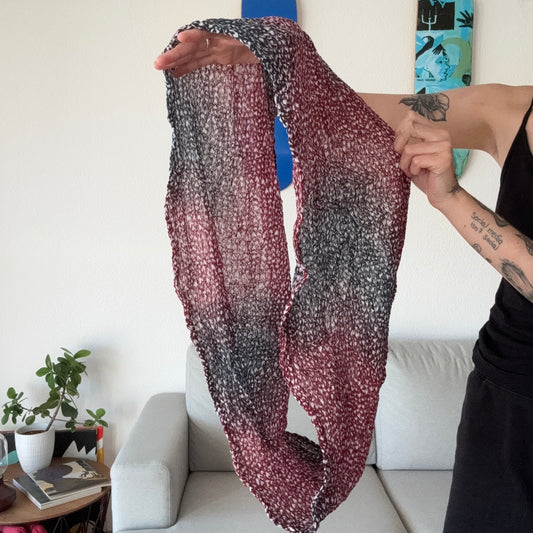 Black and Red Scarf with White dots