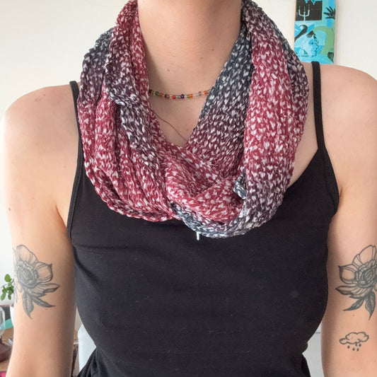 Black and Red Scarf with White dots