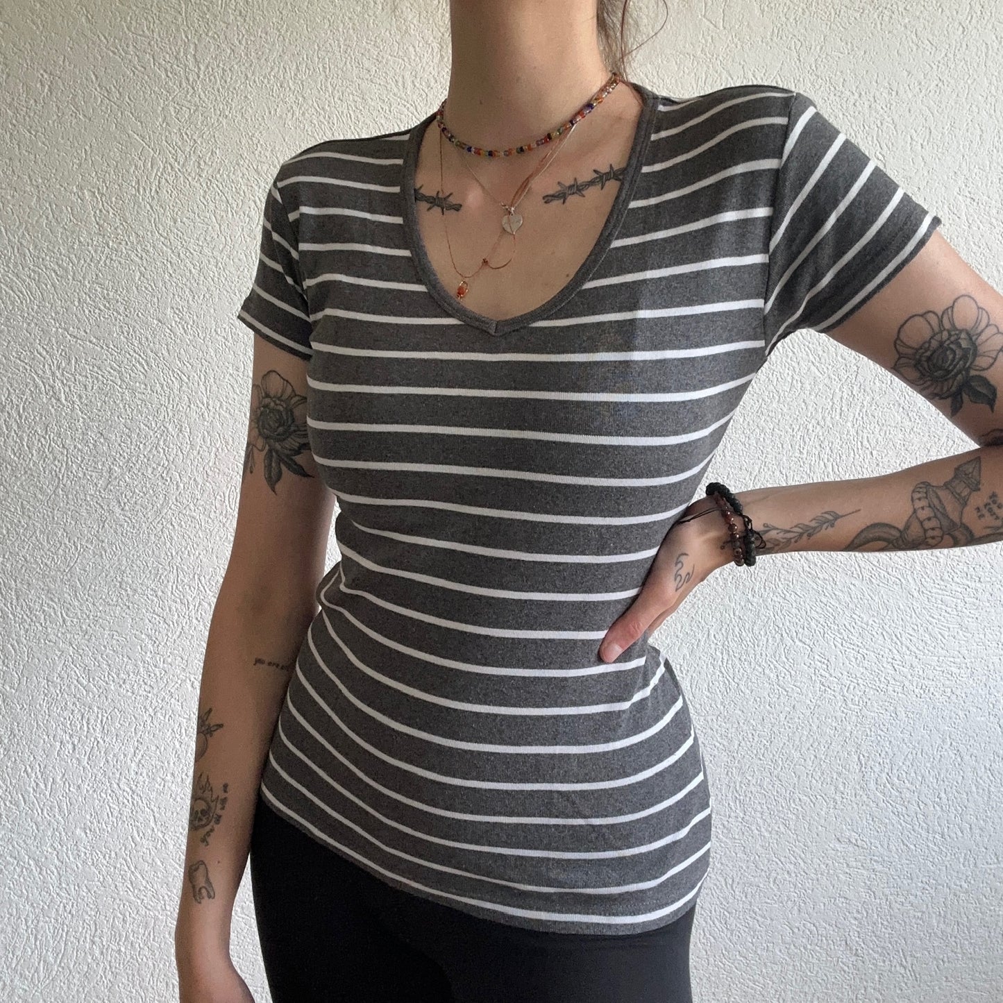 Gray Striped Shirt