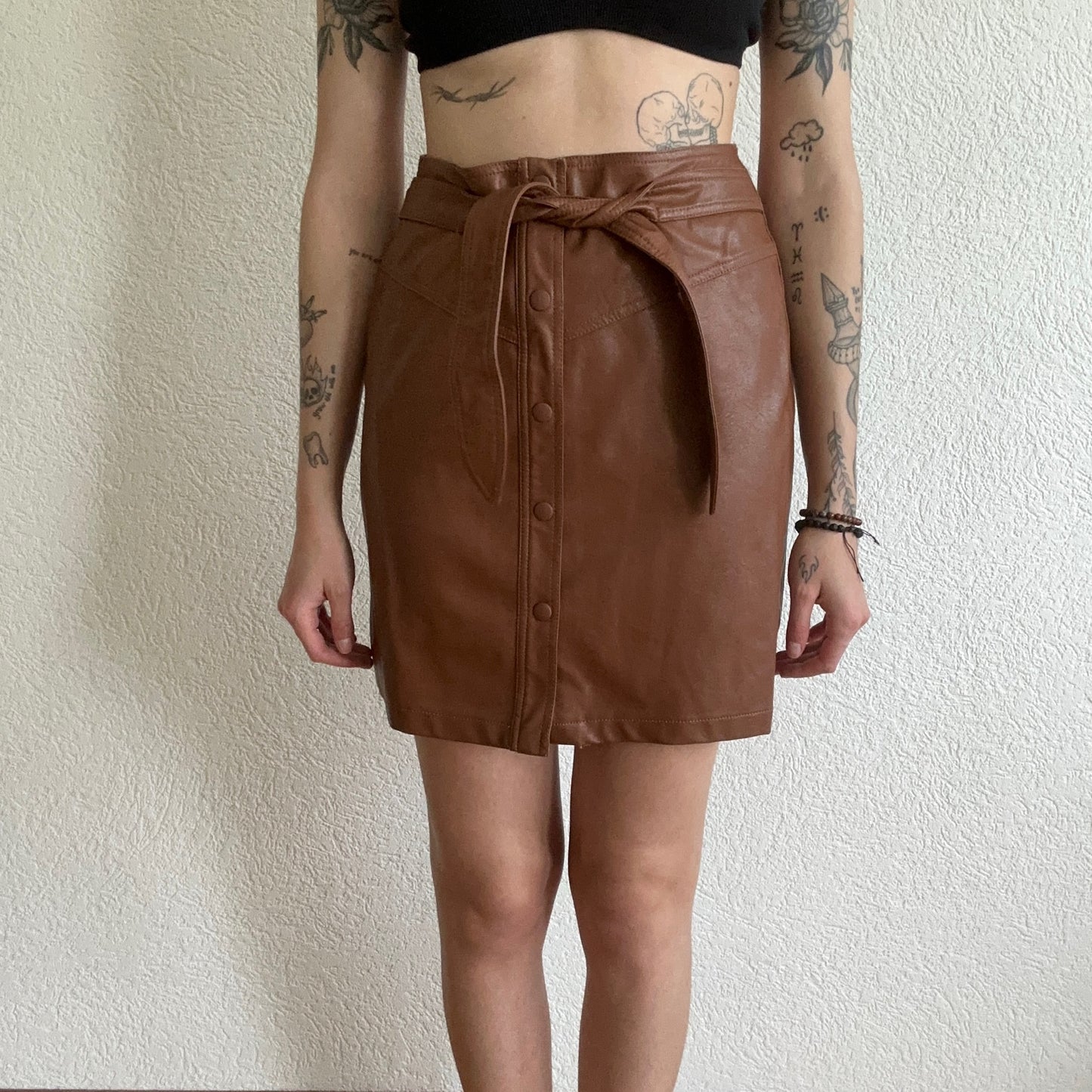 Fake Leather Skirt