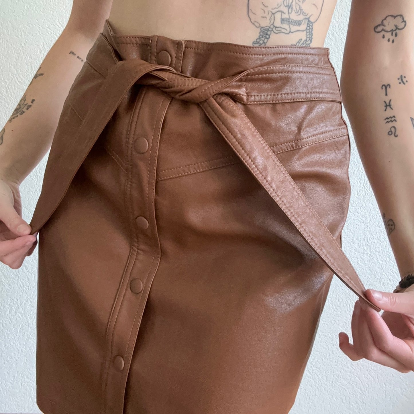 Fake Leather Skirt