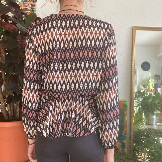 Black, Purple and white Blouse| Bern