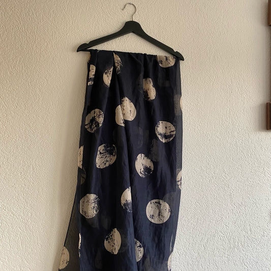 Blue Scarf with white dots