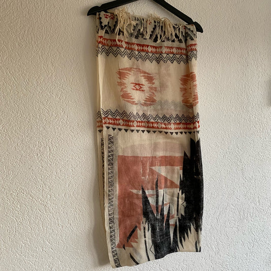 Beige, pink black Scarf
