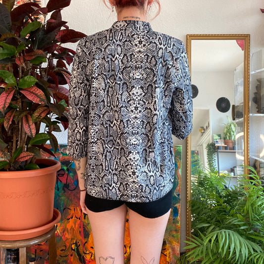 Gray Snake Print Blouse | Bern