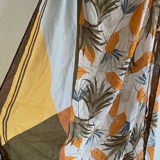 White, orange and green Scarf