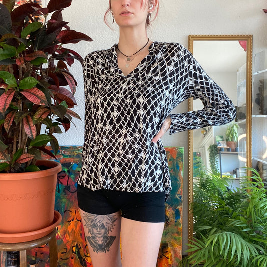 Black and White Blouse | Bern