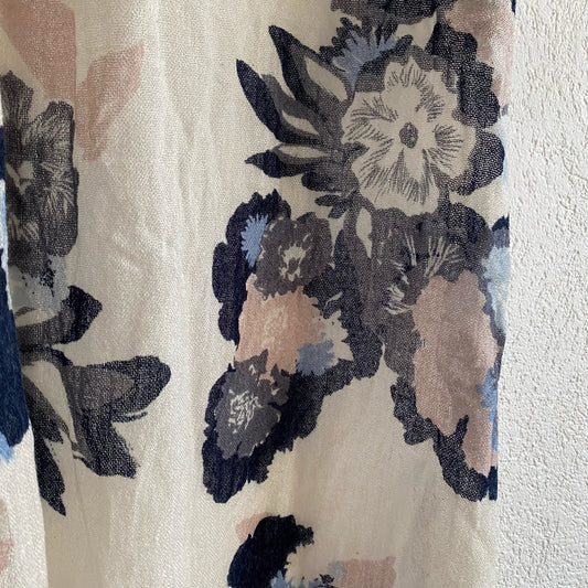 White Scarf blue patterns