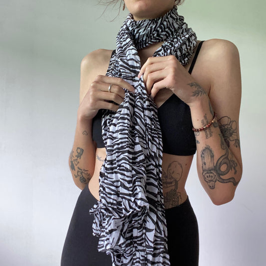 Black and White Zebra Scarf