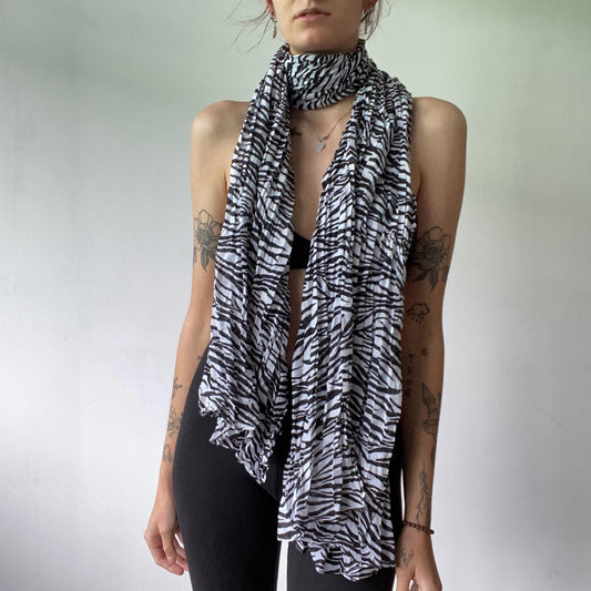 Black and White Zebra Scarf