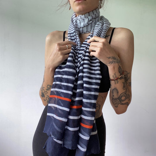 Blue White and red Scarf