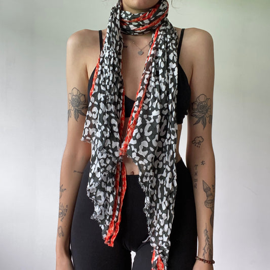 Black red and white Scarf