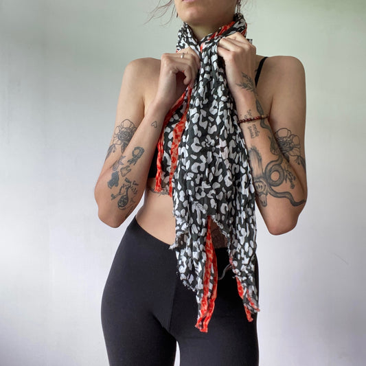 Black red and white Scarf