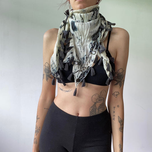 White Scarf with blue details