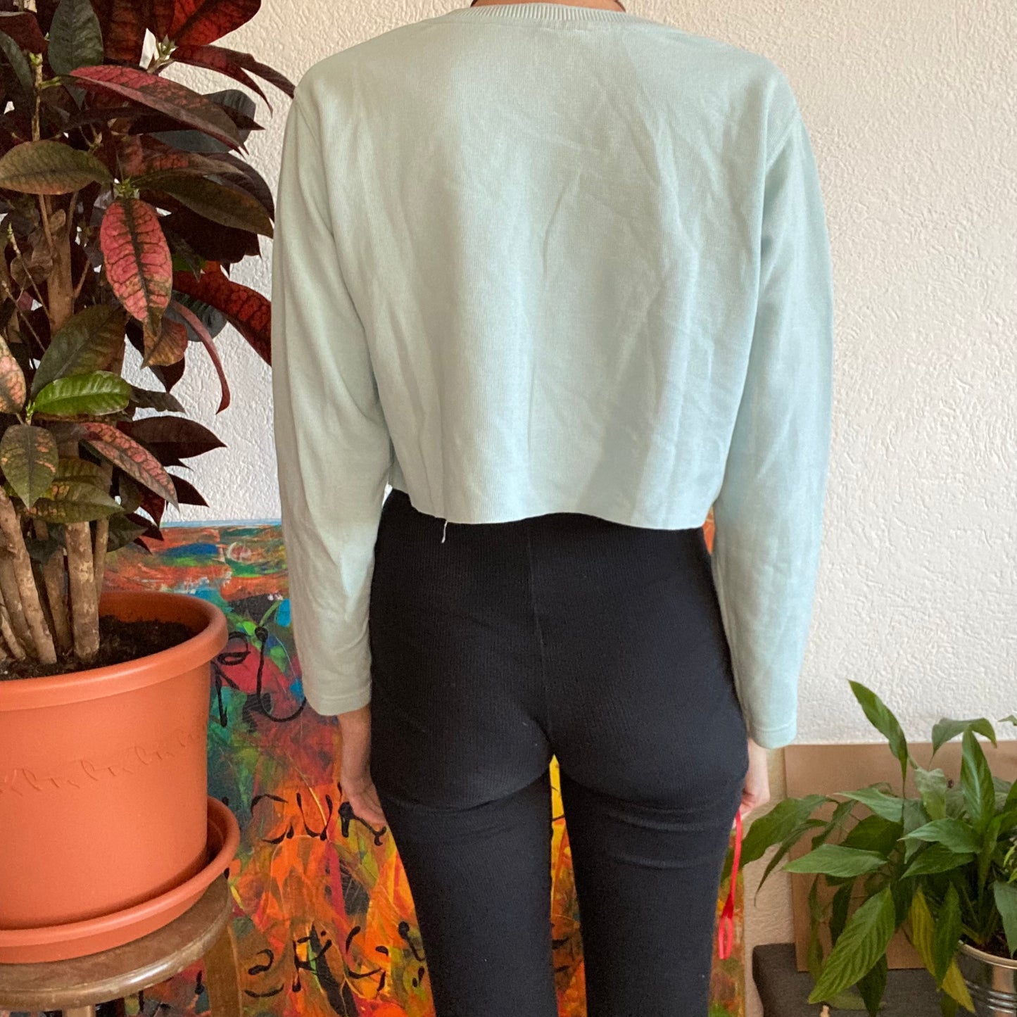 Y2K Vintage Babyblue Cropped Longsleeve | Bern