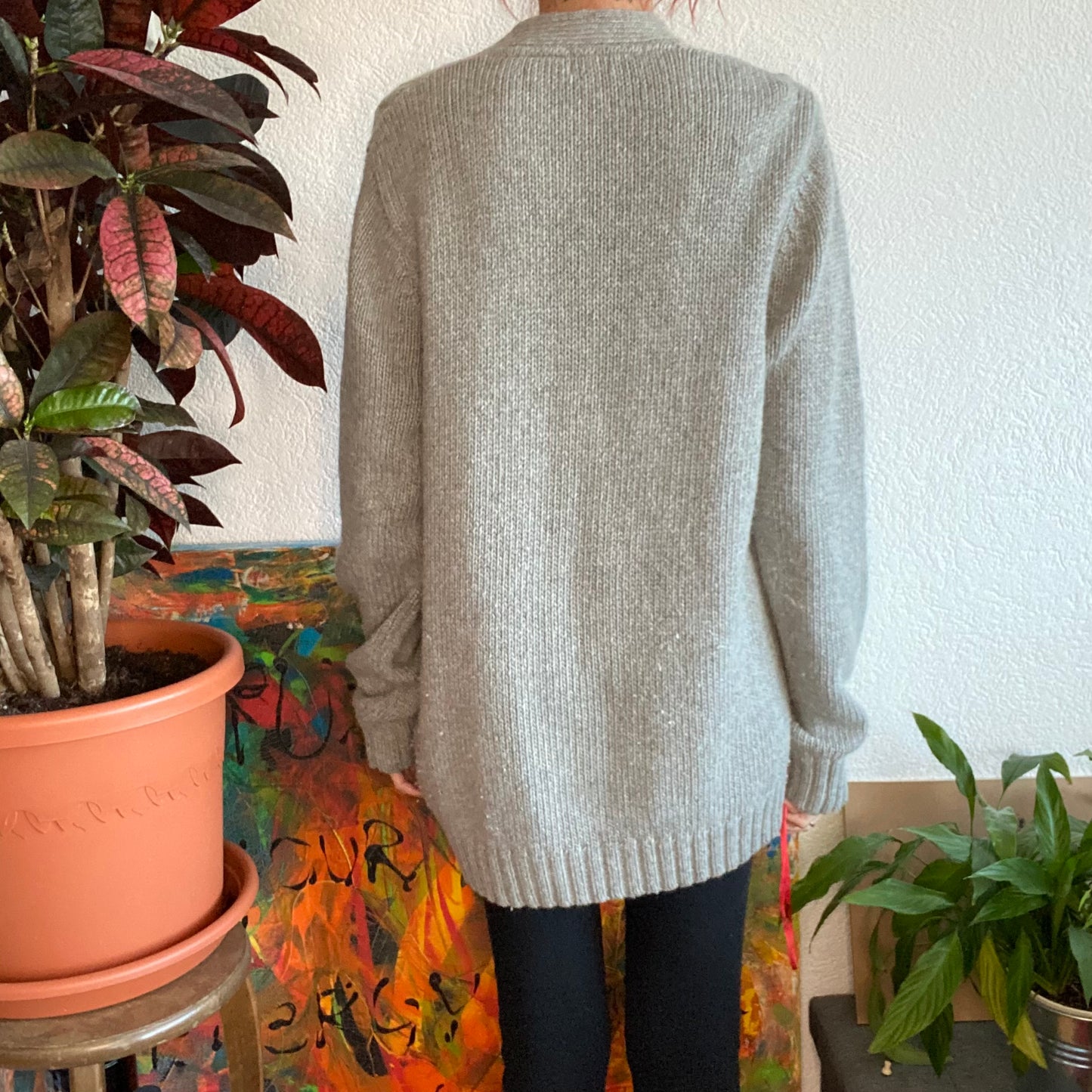 Gray Knit Cardigan