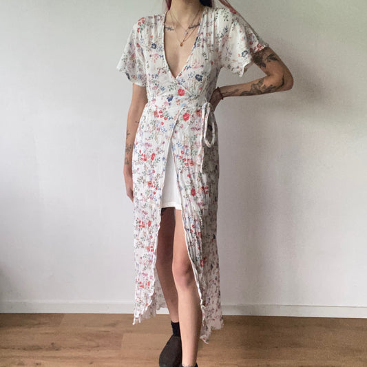 White Dress with flower print | Bern