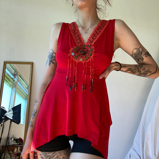 Red Y2K Vintage Top | Bern