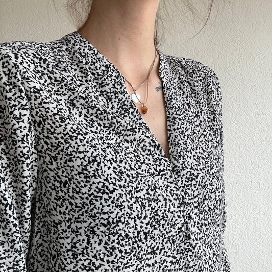 White Blouse with black pattern | Bern