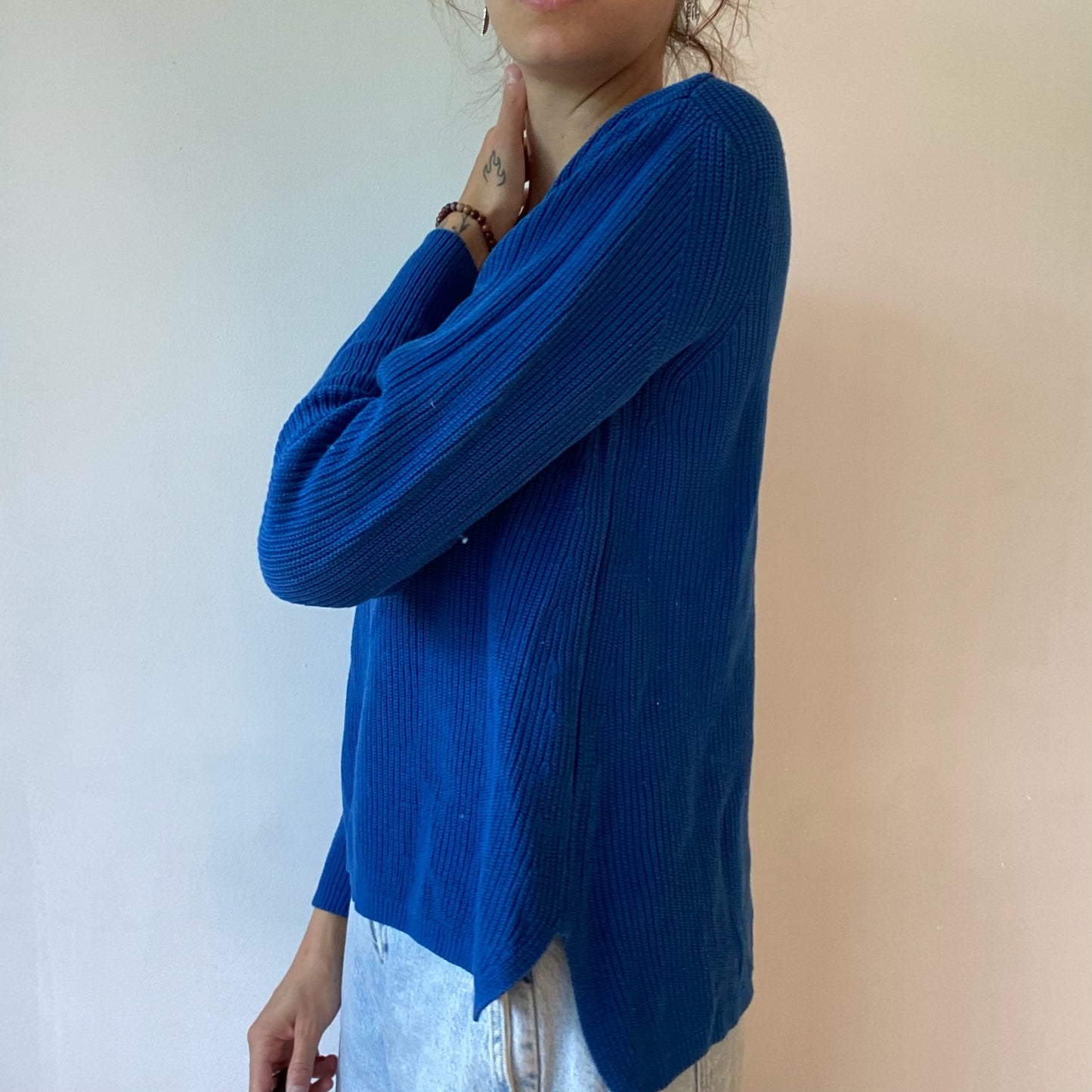 Pull en tricot bleu | Bern