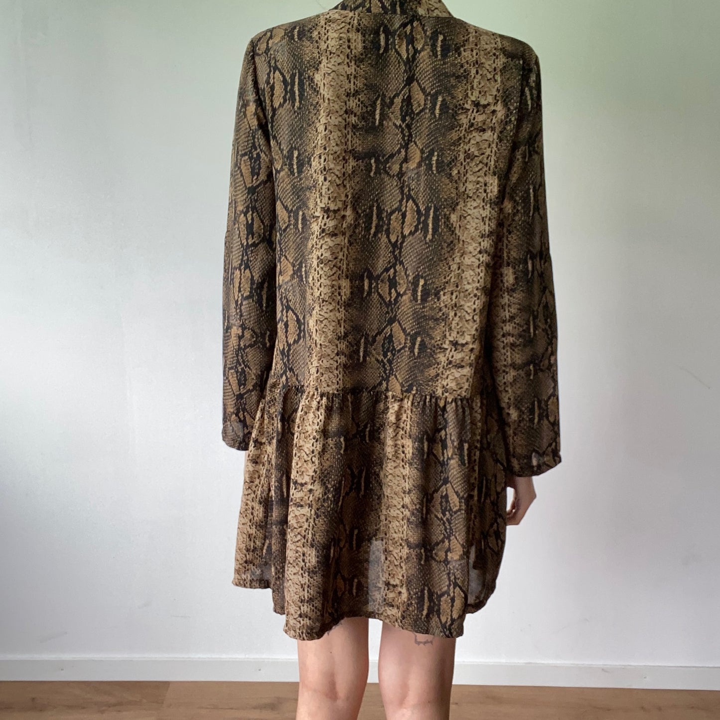 Beige Dress with snake print | Bern