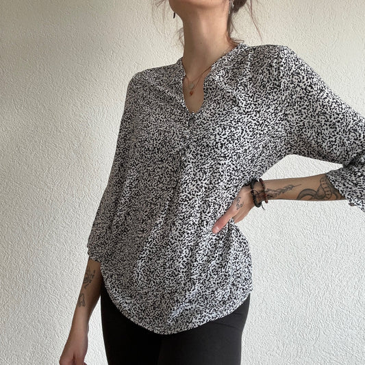 White Blouse with black pattern | Bern