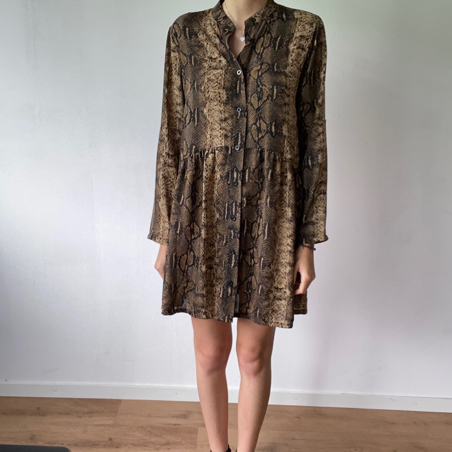 Beige Dress with snake print | Bern