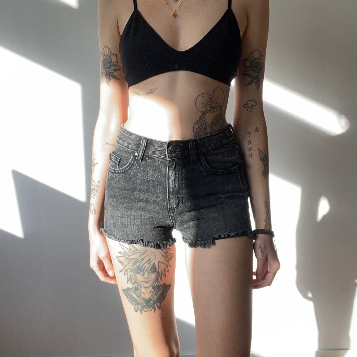 Dark Gray Jeans Shorts