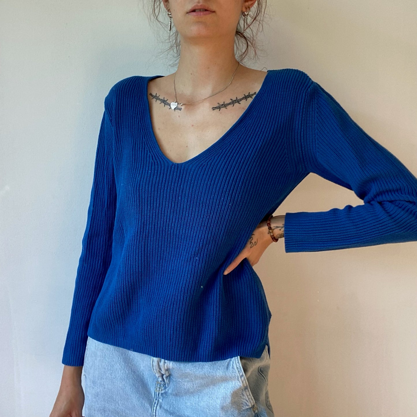 Pull en tricot bleu | Bern