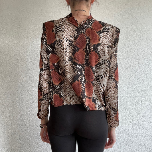 Beige Blouse with Snakeprint | Bern