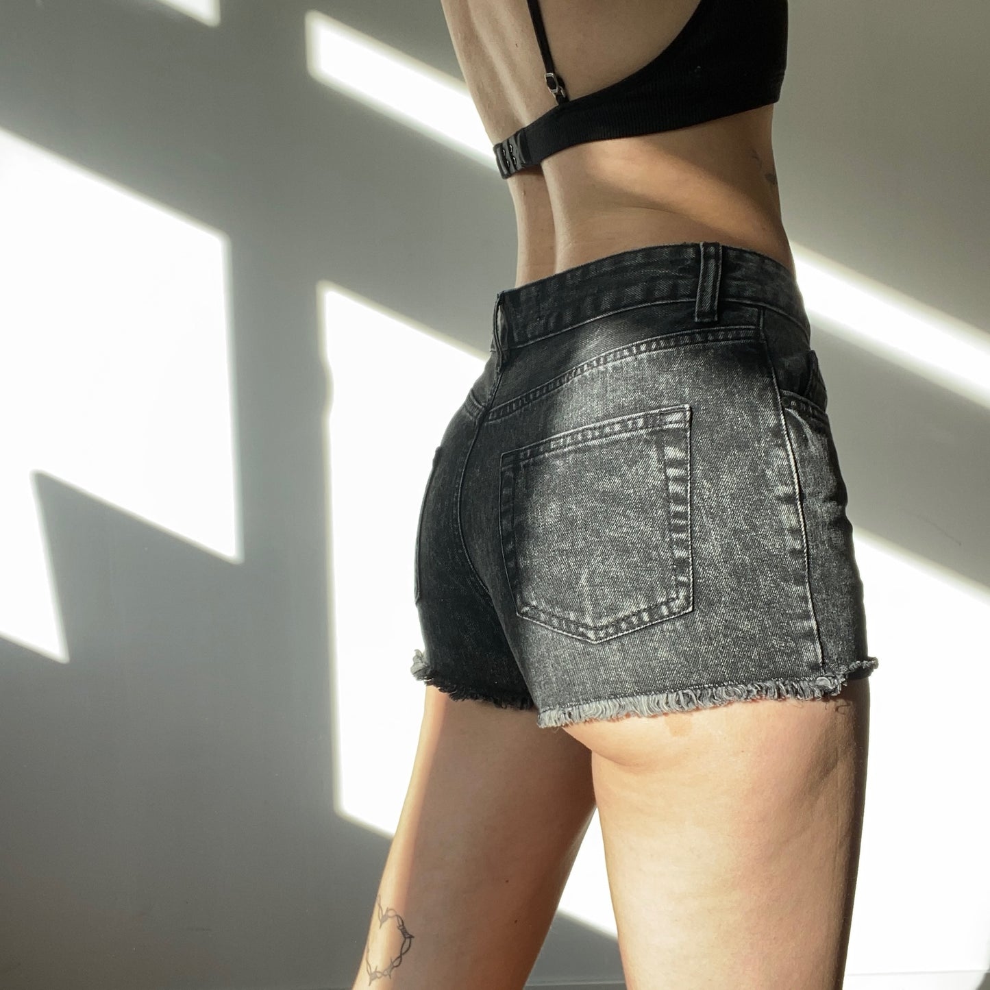 Dark Gray Jeans Shorts