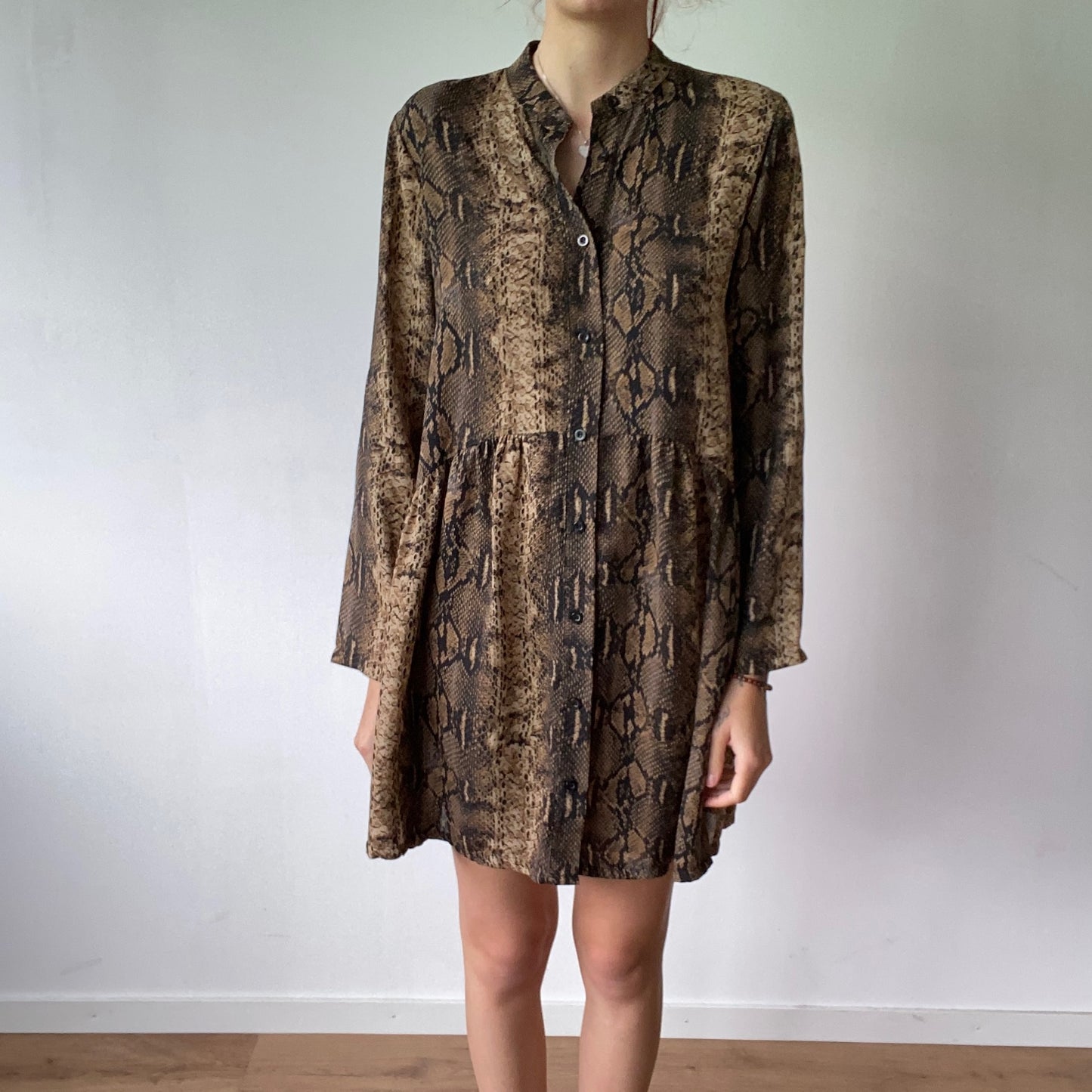 Beige Dress with snake print | Bern