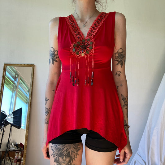 Red Y2K Vintage Top | Bern