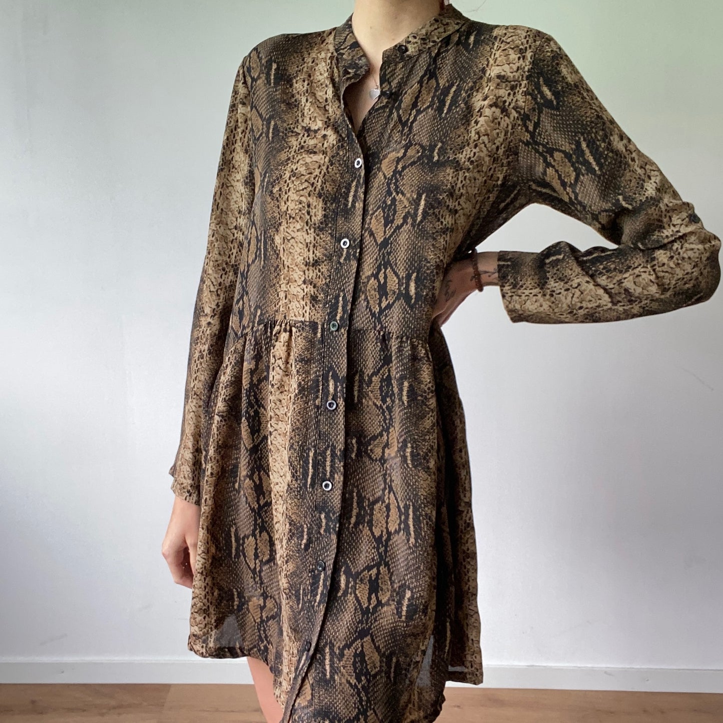 Beige Dress with snake print | Bern